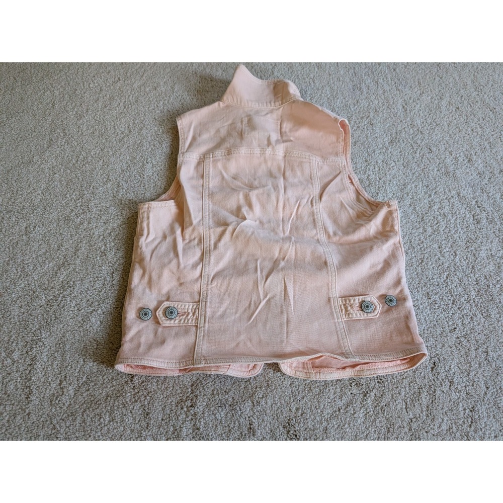 American Eagle Womens Small Denim Jacket Vest Full Zip NWT Biker Trucker Light - Picture 10 of 13